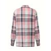 [Pink Plaid Shirt] Lightweight Breathable Pink Plaid Shirt | Women's Casual Short Sleeve Summer Top with Collar - Button-Up Blouse