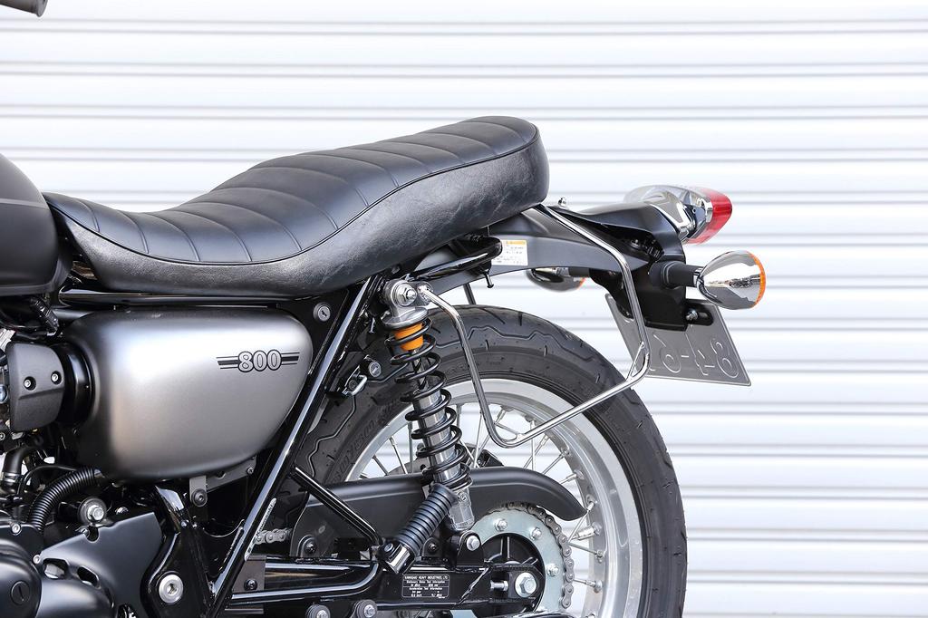 Kijima Motorcycle Parts Side Bag Support, Steel, Left Side, Chrome Plated, for W800 Street/Cafe, W650, and W400, Part Number 210-4981