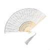 62KD Foldable Flower Lace Fabric Hand Fan Portable Decorative Props Chinese Handheld Fan For Event Festivals Celebration Gift