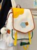 Cute Neon Color Nylon Backpack For Girls With Design For School And College