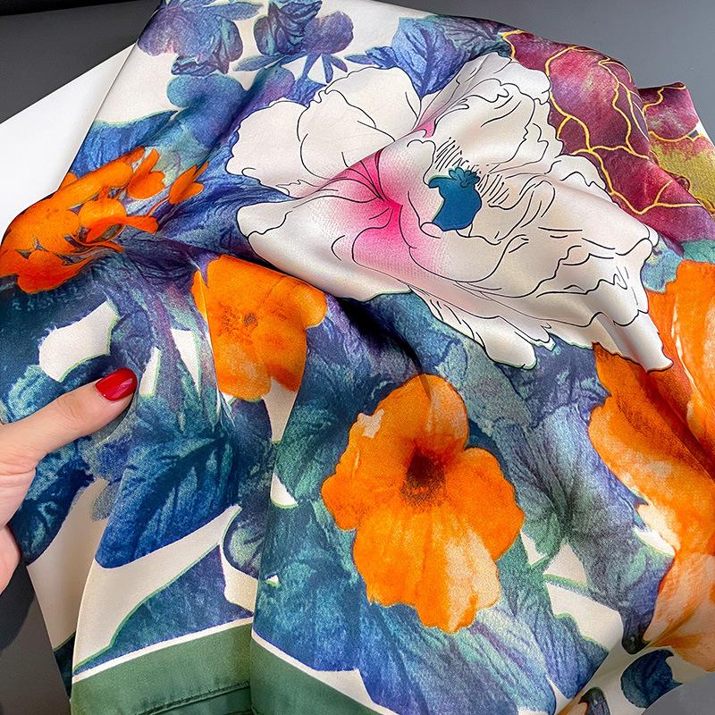 Spring Scarf Women's Luxury Design Scarf Smooth Scarf Soft Muslim Headband Shawl Beach