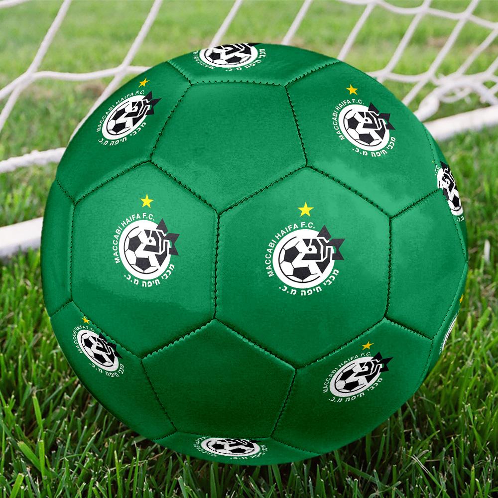 Maccabi-Haifa Indoor Soccer Ball Colorful All Ages Size 5 Machine Stitched PVC Competition Ready Durable High-Bounce