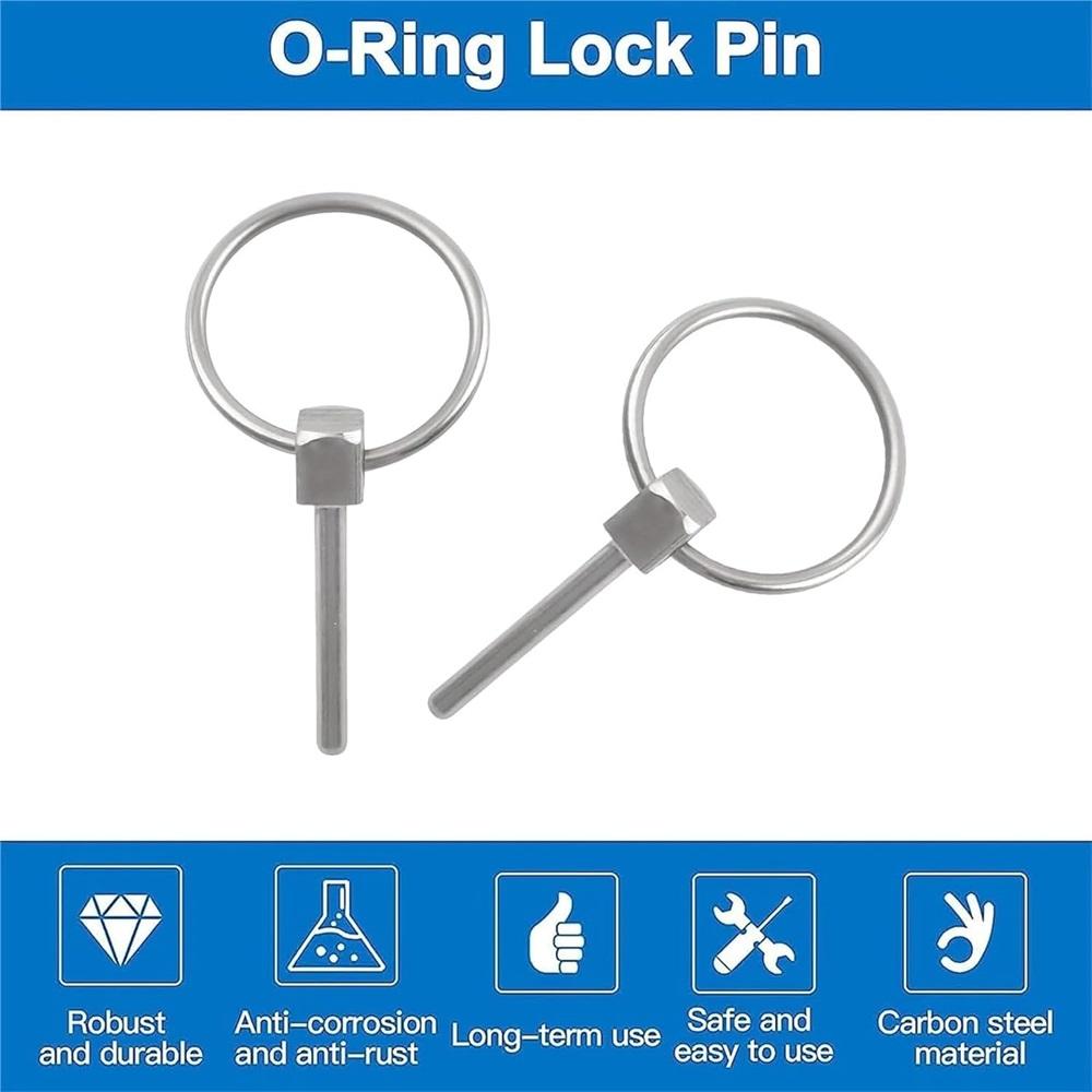 Lock Pins, Pack Of 8, 3 Mm Diameter Stainless Steel Round Safety Pins, Trailer Lock Pins, Suitable For Rail, Agricultural, And Lawn Equipment.