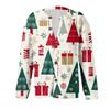 Women's Fashion Christmas Printed Long Sleeve Knitted Cardigan Button Down Jacket
