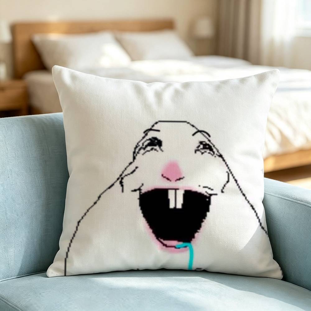Hamster C-Caveman FUNNY Square Double-Sided printed Pillow Case Bedroom Bedside Pillow Sofa Cushion Cover Gift