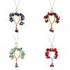 Tree Shape Design Pendant Necklace With Copper Wire Wrap For Women
