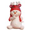 Christmas Snowman Figurine Mini 3" Resin Sitting Snowman Tabletop Decoration for Home Desk Shelf Fireplace Mantle Winter Holiday Party Supplies