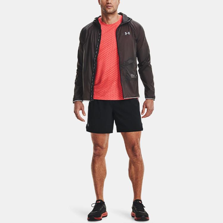 Under Armour Qualifier Storm Packable Woven Breathable Running Hooded Jacket Men Black 1326597-010