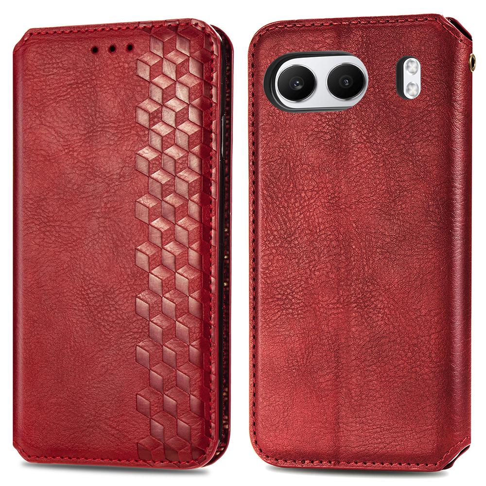 For OnePlus Nord 4 PU Leather Case Rhombus Imprint Wallet Stand Phone Cover