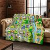 City Traffic Road Highway Runway Child Flannel Blanket Throw Blanket for Bedroom Living Room Bed Travel Camping Picnic Gift