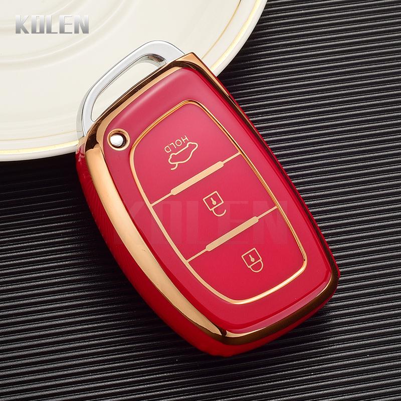 

Plating Tpu Car Key Case Shell Cover Fob For Hyundai Tucson Sonata Santa Fe Elantra Accent Solaris Verna Ix25 Ix35 I20 I30 I40