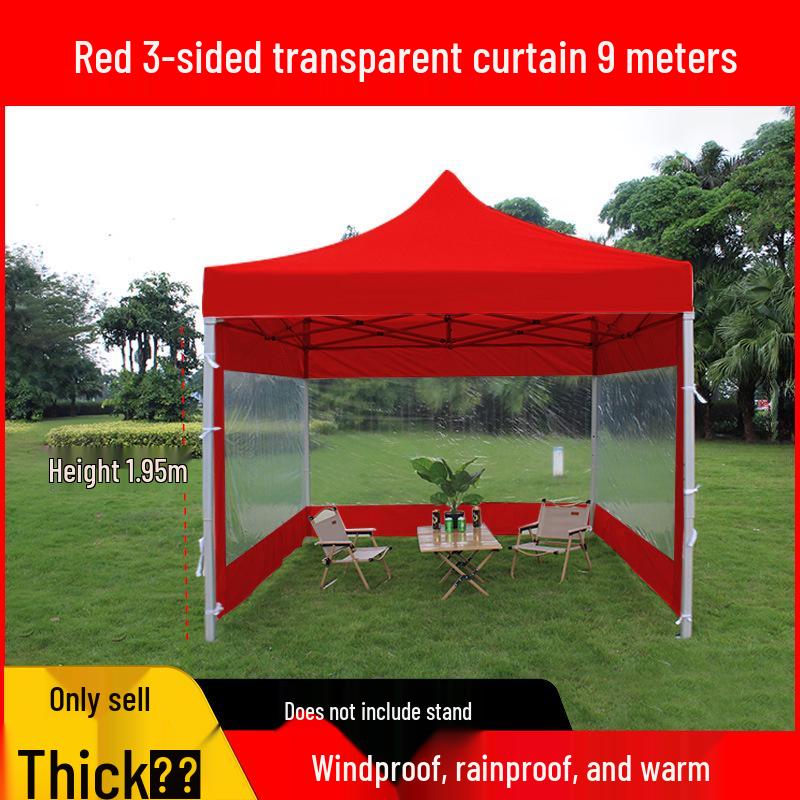 Transparent Tent Side Panel: Windproof & Waterproof Outdoor Canopy Enclosure with Thick Fabric and Durable Edging