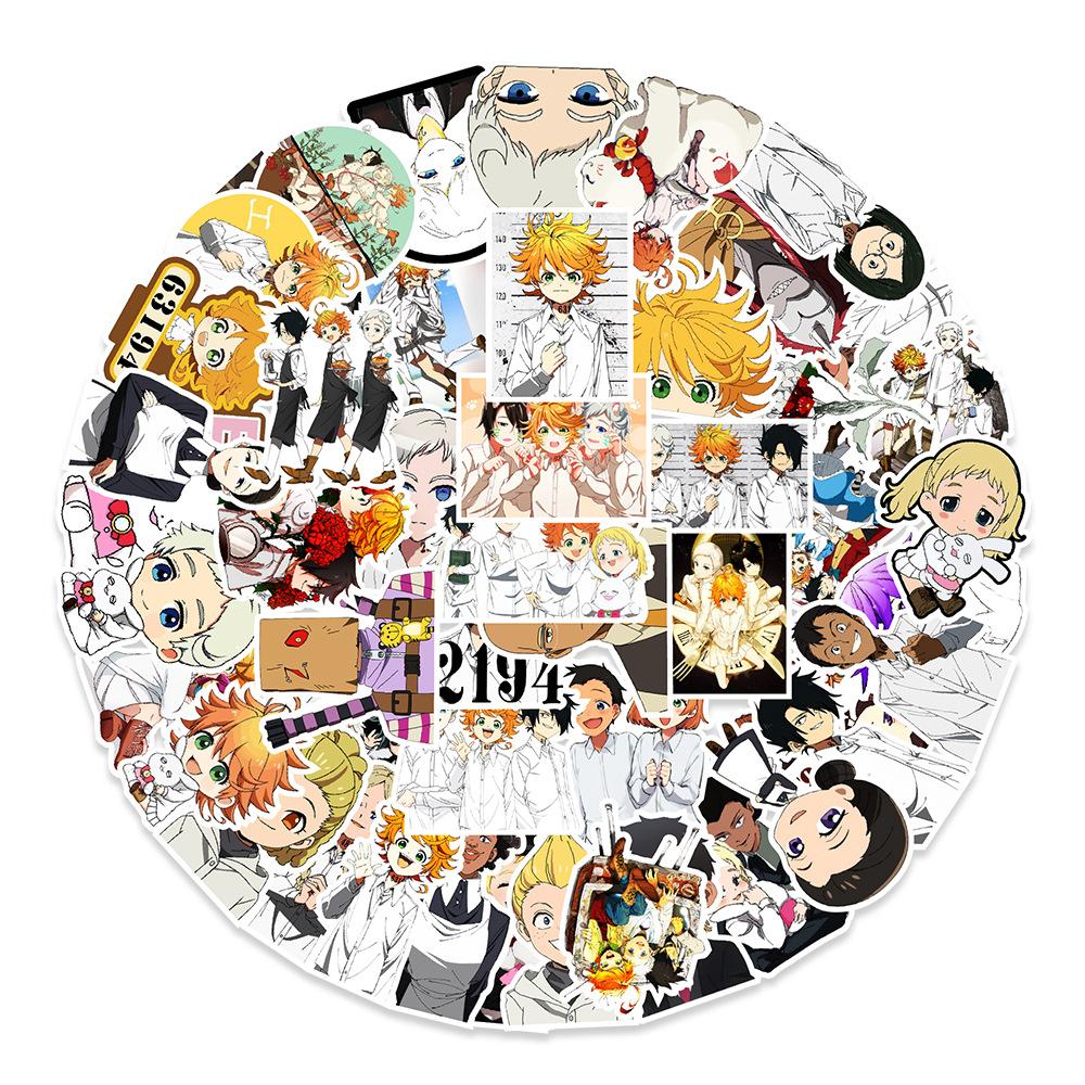 50 Anime Promised Neverland Graffiti Stickers Motorcycle Helmet Guitar Suitcase Decoration Stickers
