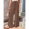 Women's Spring Summer Fashion Versatile Bubble Grid Casual Wide Leg Pants Trousers Women’s