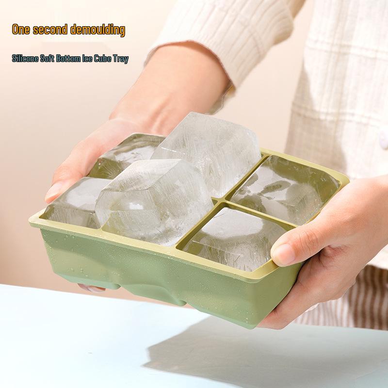 Square Silicone Ice Cube Tray with Lid - Small, Food-Grade Kitchen Ice Mold