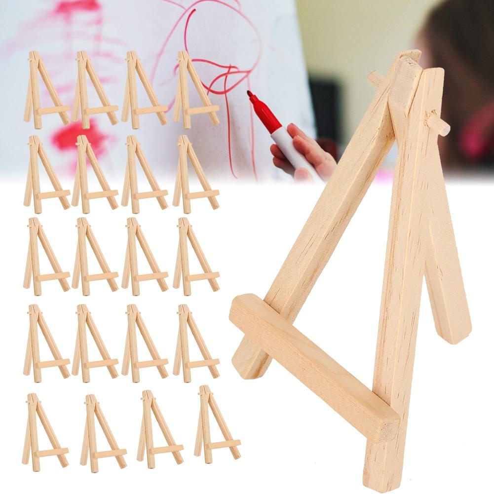 20Pcs Wood Easel Artware Mini AFrame Natural Wood Display Tripod Holder for Decoration Exhibit Props
