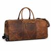 Handmade Leather Trolley Duffel Bag Mens Travel Duffel On Wheels Carry On Cabin Luggage Overnight Duffel Christmas Gift for Men and Women
