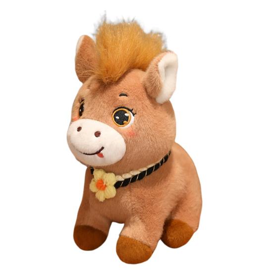 Horse Doll Plush Toy Year of The Horse Auspicious Meaning Keychain Pendant PP Cotton Filling Doll Home Car Decor