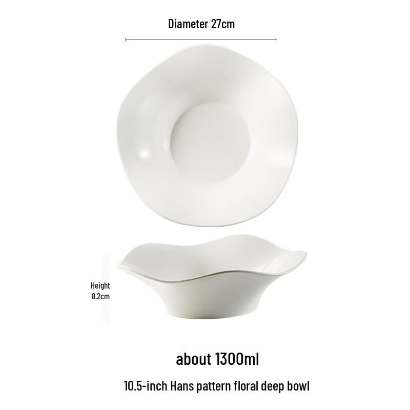 Nordic Ceramic Flower Salad Bowl