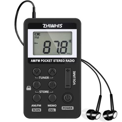 ZHIWHIS Tragbarer Pendler DSP Hoch Breit FM Mini LCD Stereo USB Handradio, AM/FM 2-Band Digital, Empfindlichkeit, Kompatibel, AM/FM Radio, Display,