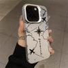 Cross-border Aircraft Route Silver Shell Case for Apple 17/16/15 Pro, 14 Pro Max, 13/12/11, X