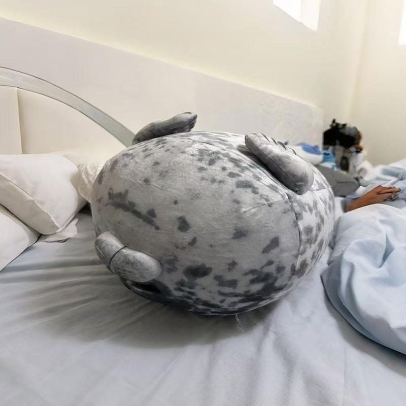 Angry Blob Seal Plush Pillow 3D Chubby Sea Lion Stuffed Animal Soft Sleeping Cushion Cute Gift For Kids Girls