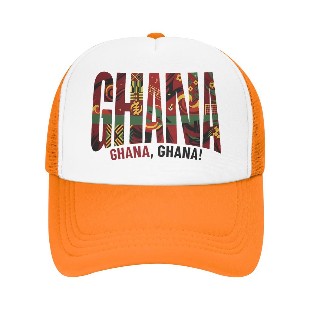 Ghana National Team  Sun Hats  Yk Cute Unisex Adult Mesh Trucker Hat Wholesale Custom Logo Hunting Camping Baseball Caps Gift