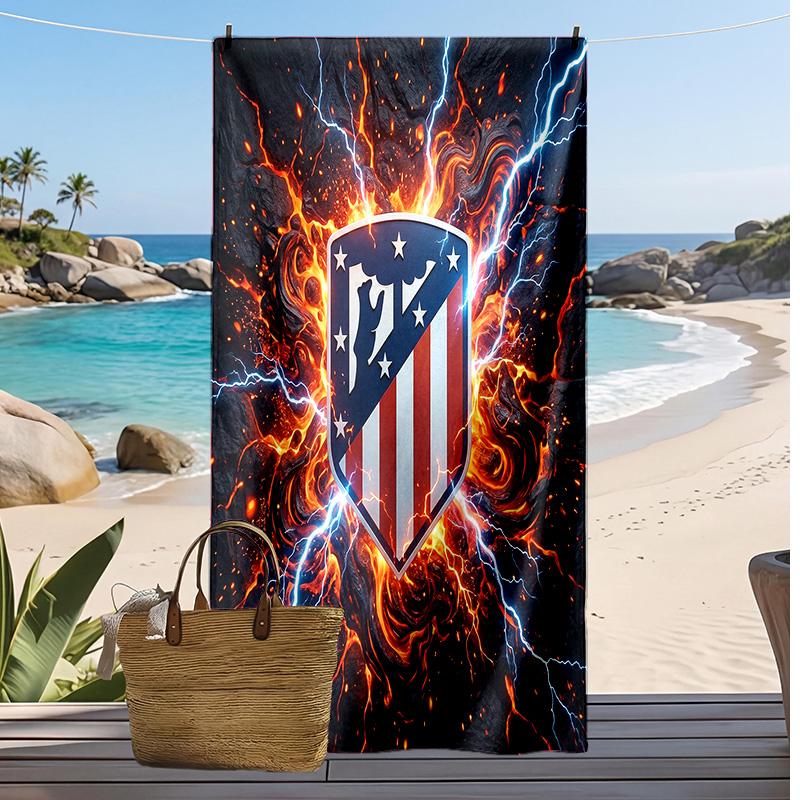Atletico Madrid Printed Beach Towel Quick Dry Soft TowelPortable Large Rectangular Beach Blanket for Travel Swimming Pool
