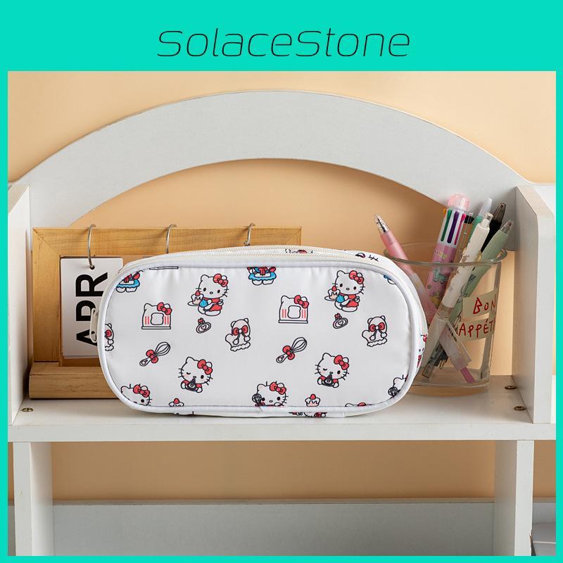 Double Pattern Layer Pencil Case Student Large Capacity Bag Storage