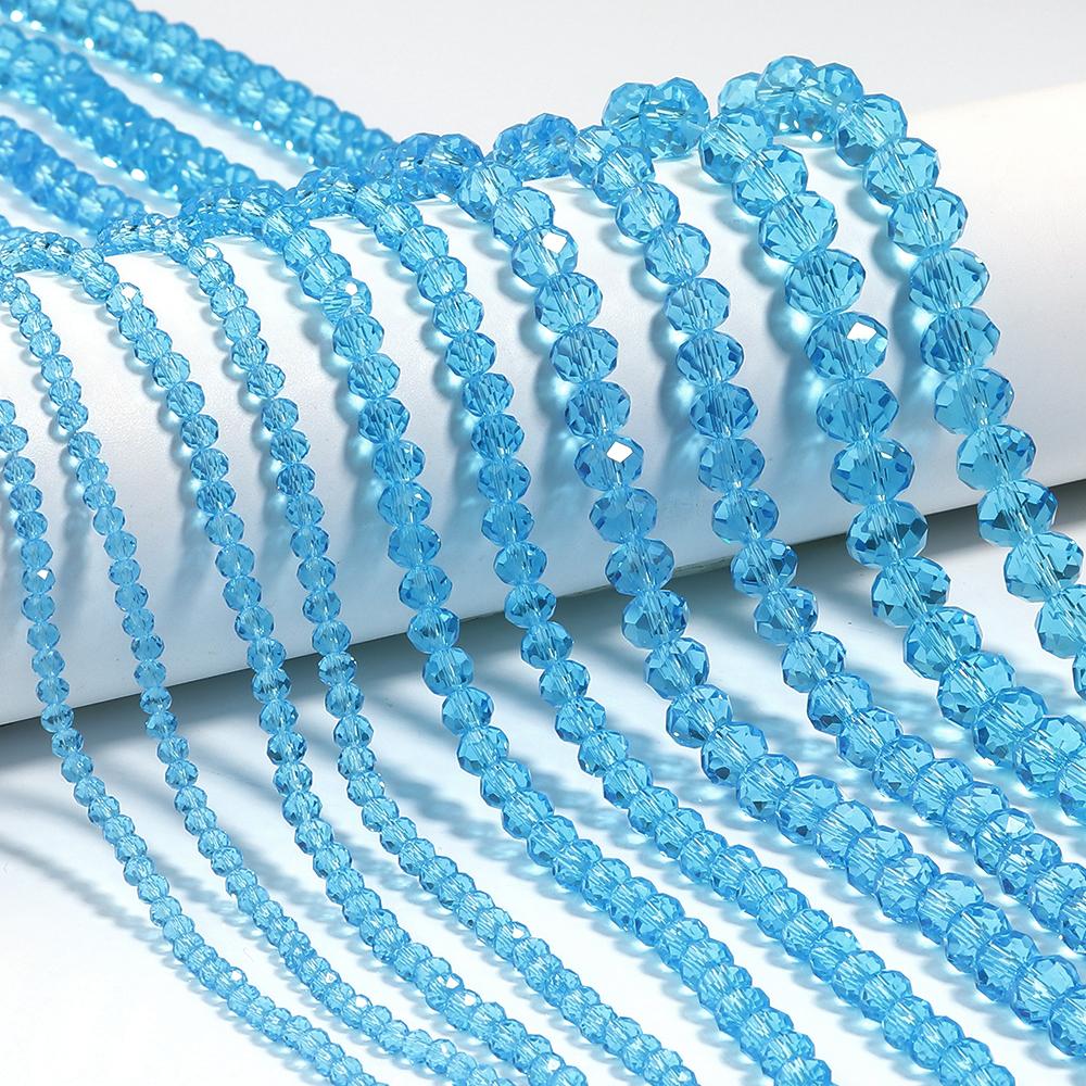 3/4/6/8/10mm Faceted AB Clear Glass Crystal Rondelle Beads Colorful Loose Spacer Beads For Jewelry Making DIY Bracelet Necklace