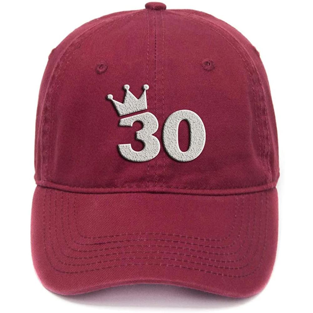 Lyprerazy 30th Birthday Gift Washed Cotton Adjustable Unisex Women Unisex Hip Hop Cool Flock Printing Baseball Cap