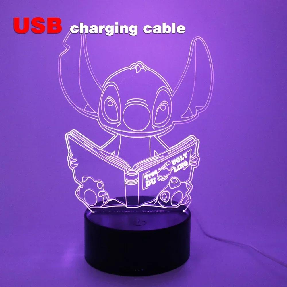 Led Cute Touch Lamp Anime Stitch Gaming Bedroom Decoration Usb Night Lights Kids Birthday Personalized Gift Aesthetic Room Decor