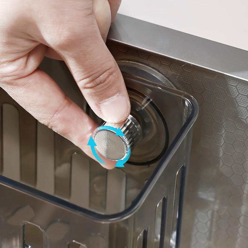 Suction Cup Sink Rack Faucet Drain Rack Multifunctional Basket Kitchen Sponge Rack Punch-free Wall Mount