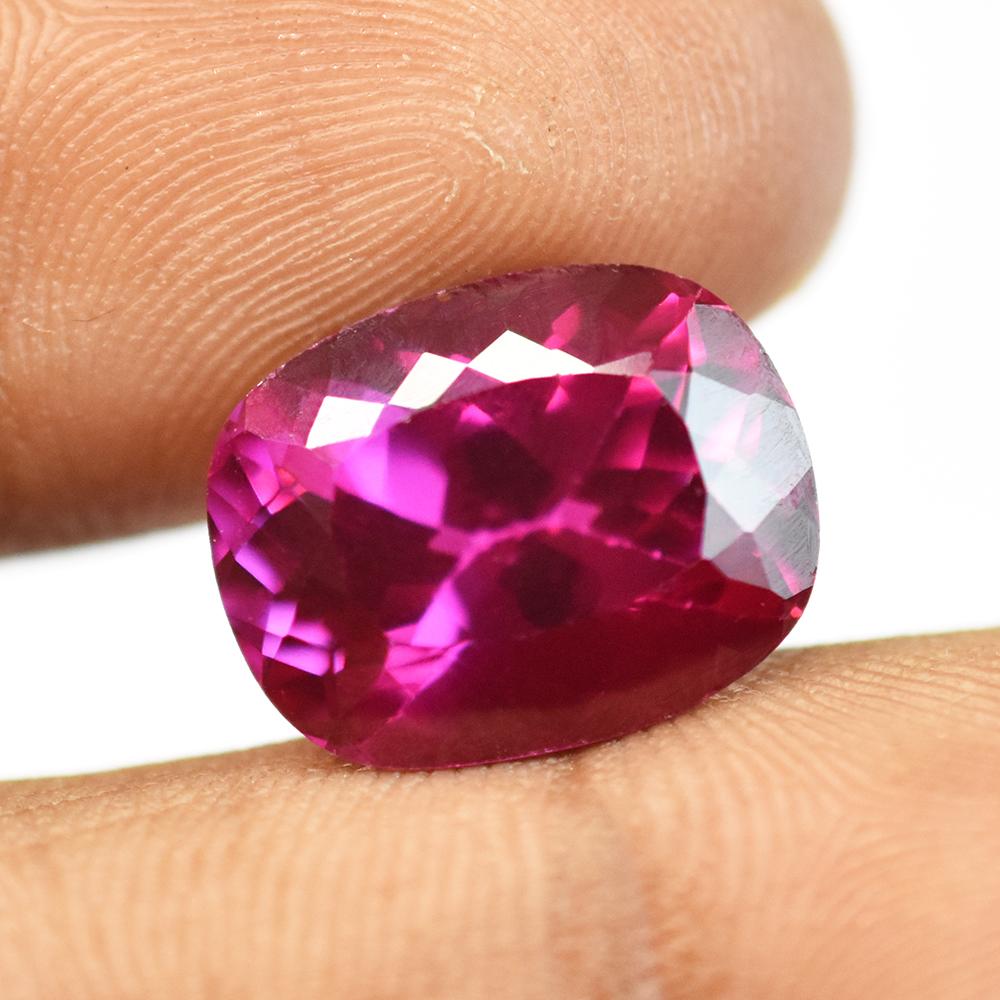 Natural Pink Ruby 12.1ct Cushion Cut Certified Loose Gemstone