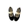 2025 New Round Head with Velcro Thick-soled Shallow Mouth Versatile Leisure Sports Versatile Women's Single Shoes