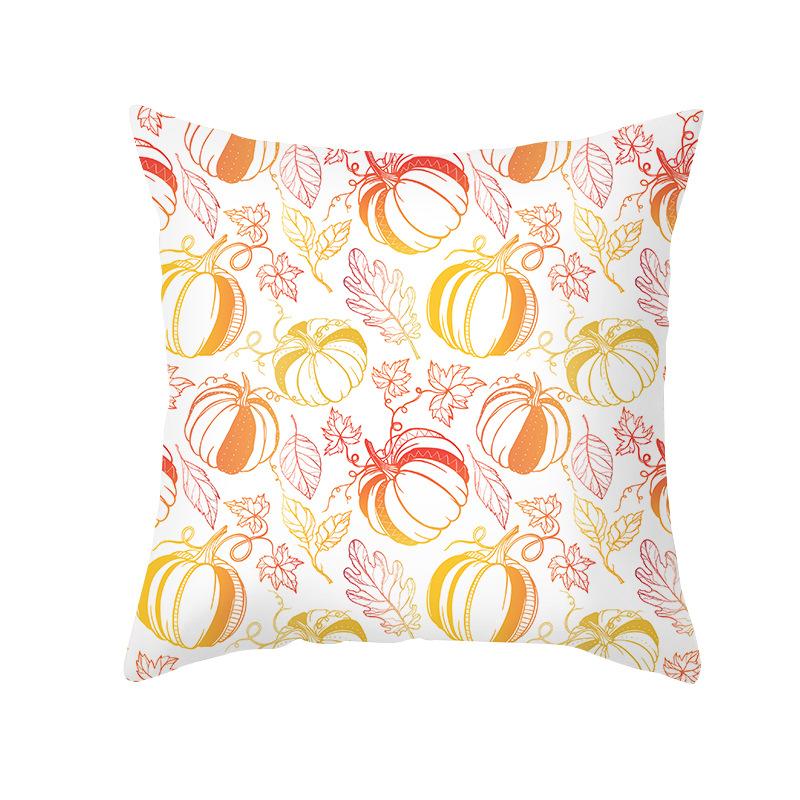 Thanksgiving Day Yellow Pumpkin Sunflower Digital printing short plush pillow covers for sofa office cushion cover home goods