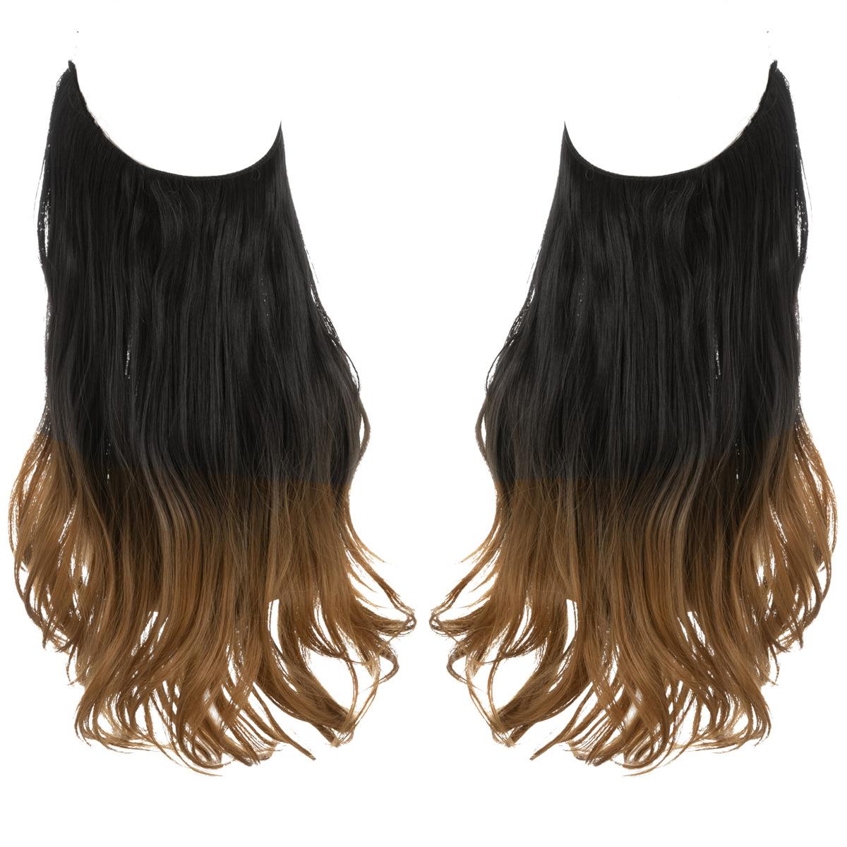 

Парики с большим количеством волос, U-образные накладные волосы, женские парики из лески, невидимые натуральные длинные вьющиеся волосы M01 22INCH