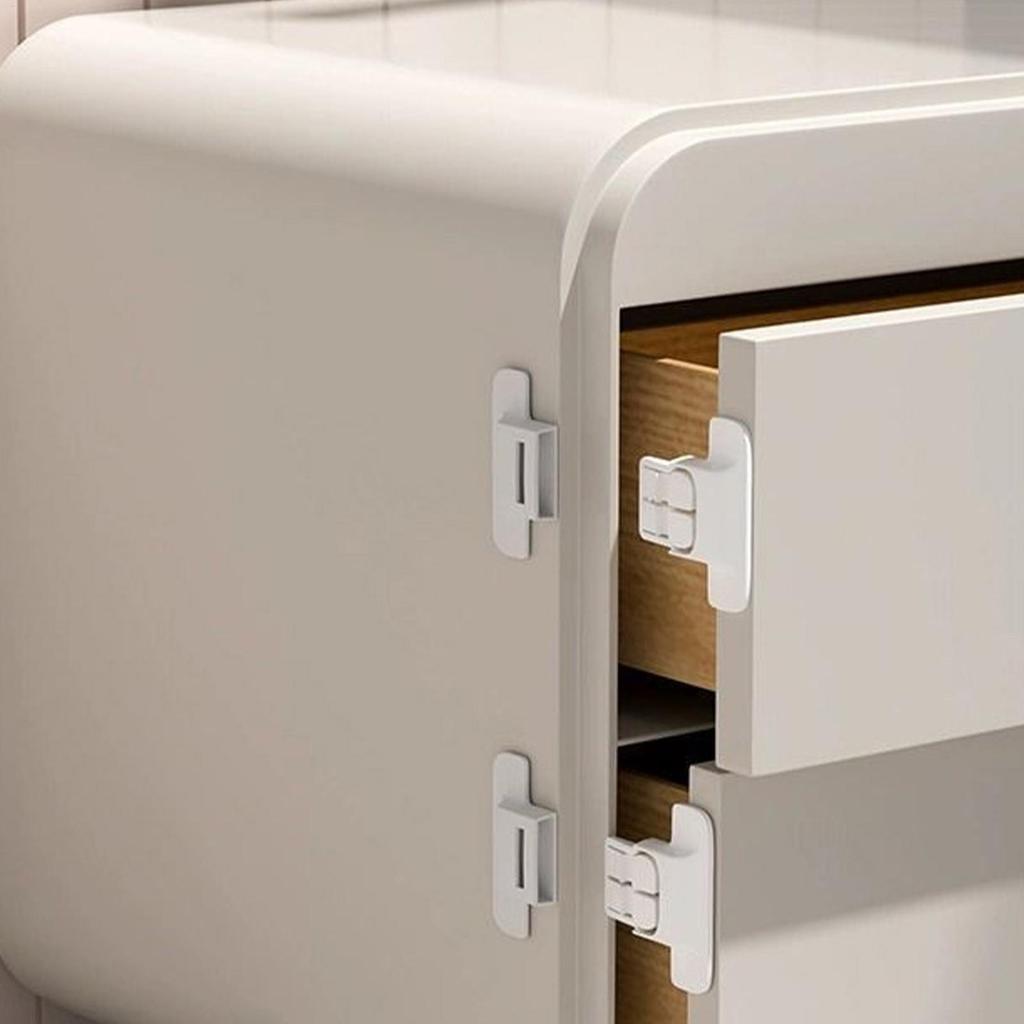 Fechadura para Porta de Geladeira Travas para Geladeira Autoadesivo Fechador de Geladeira Fivela Fixa para Cozinha Proteção de Metal Uso Diário por Adultos