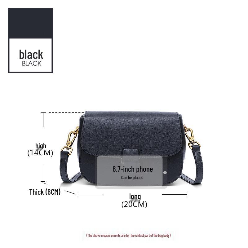 

2025 Новая женская универсальная сумка кроссбоди из натуральной кожи - Модная сумка под мышкой из коровьей кожи растительного дубления для мам чёрный