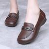 Casual Women's Autumn New Round Head Mid-mouth Comfortable Trendy with One-pedal Women's Small Leather Shoes