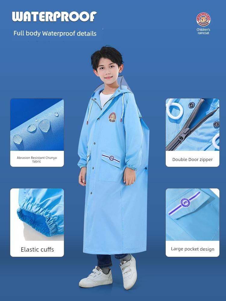 Kinder Regenmantel Jungen Mädchen Regendichte Kleidung Mittelstufen- und Grundschüler Schulspezifisch Jungen und Mädchen Jugend Poncho