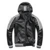Čínská velikost Pánská kožená bunda s kapucí 100% přírodní ovčí kůže bílé pruhy Bundy z pravé kůže Chlapecký kabát s kapucí jaro podzim M183