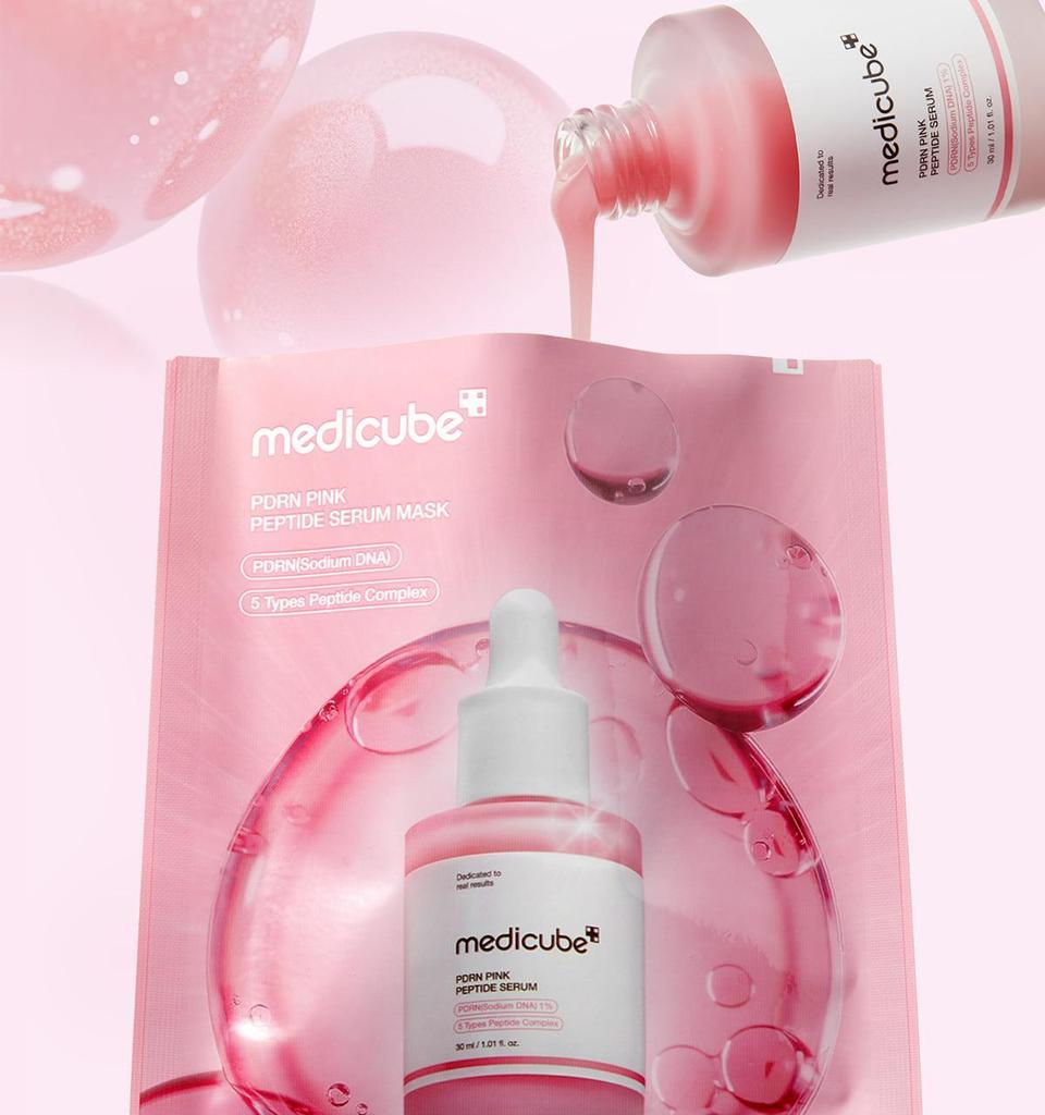 medicube PDRN Pink Peptide Ampoule Mask 5ea Limited Edition set (+1ea)