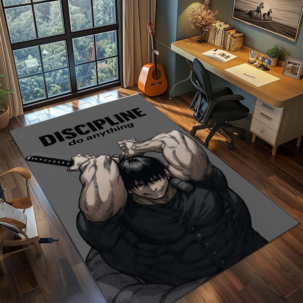 Jujutsu Kaisen Anime Polyester Rug Non Slip Carpet Living Room Bedroom Floor Mat Home Decor -QJY