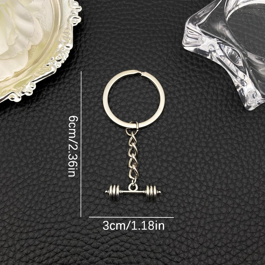 Hot-Selling Ancient Silver Barbell Alloy Keychain Pendant