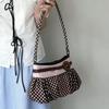 Vintage Polka Dot Shoulder Bag Women Butt Decor Ruched Crossbody Handbag Casual Minimalist Underarm Tote Bag Commute Shopping