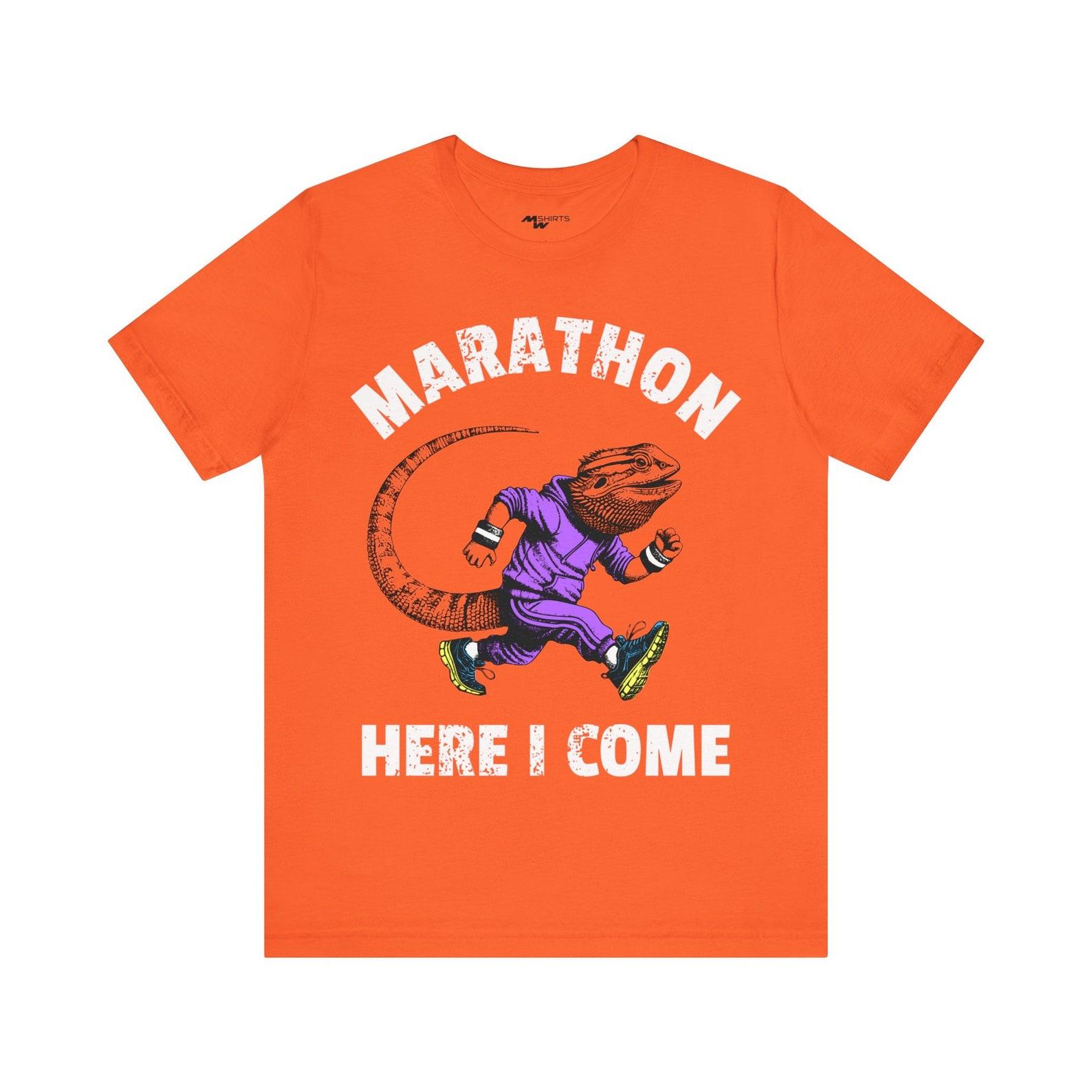Jogging Bearded Dragon Tee: Marathon Motivational Design Gift S
