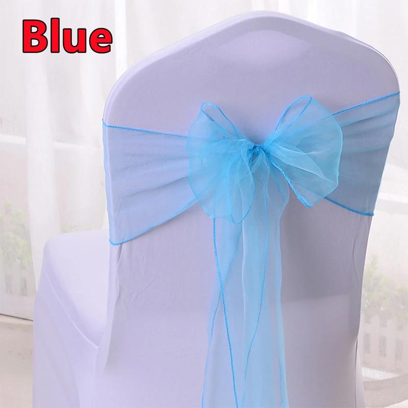

1PCS Organza Chair Sash Bow for Wedding Party Cover Banquet Baby Shower Xmas Decoration Home Textile Chairs Decoration Sashes