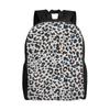 Back To School Season Leopard Print 3D Grey Rucksack Leopard Print For Women Adjustable Strap Backpack