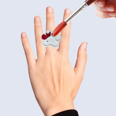 Mini Nail Art Palet Yüzükler Metal Manikür Jel Paletleri Parmak Yüzükleri Aletler Pençe Şekli Tırnaklar Oje Karıştırma Plakası Tırnak Sanatı Sergileme için